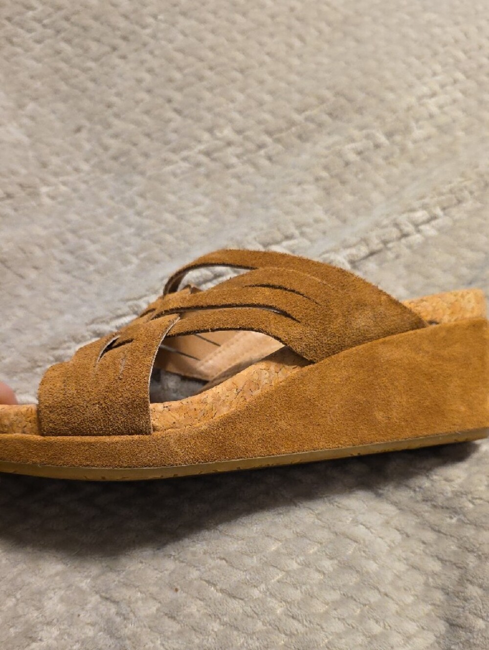 UGG Women's Chestnut Suede Wedge Slide Sandals - Picture 5 of 5